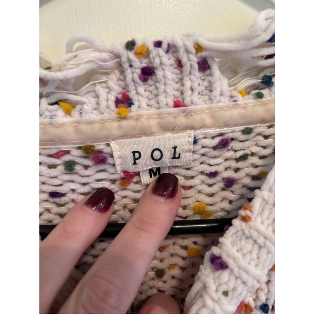 Anthropologie POL Multicolor Speckled Knit Sweater - Casual Cropped Pullover - Picture 4 of 5